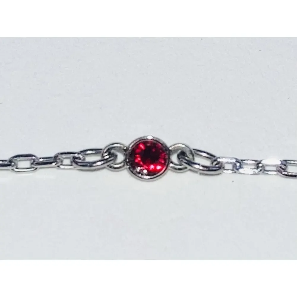 Swarovski Heart Bracelet Crystal Pave Chain Adjustable Red Rhinestone Dainty Swa